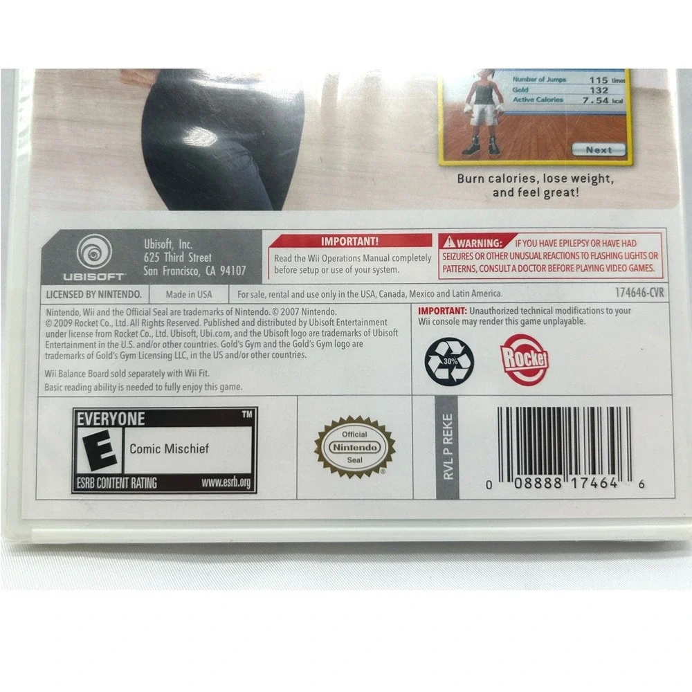 Golds Gym Cardio Workout Nintendo Wii New Sealed Balance Board Compatible‎ 2009
